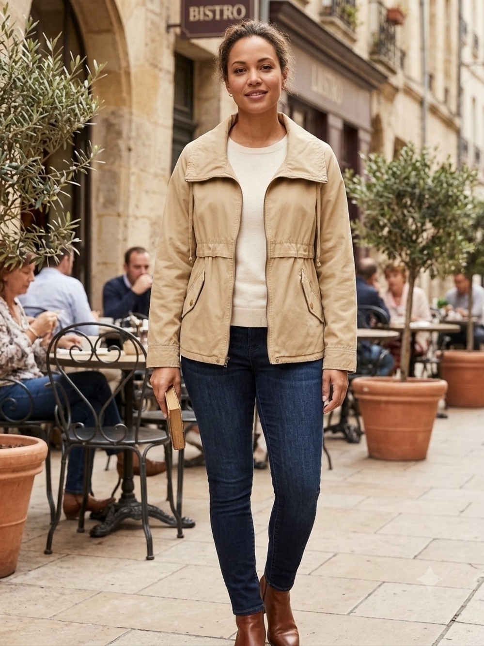 LOFT Ann Taylor Khaki Utility Field Jacket Size M 100% Cotton Twill